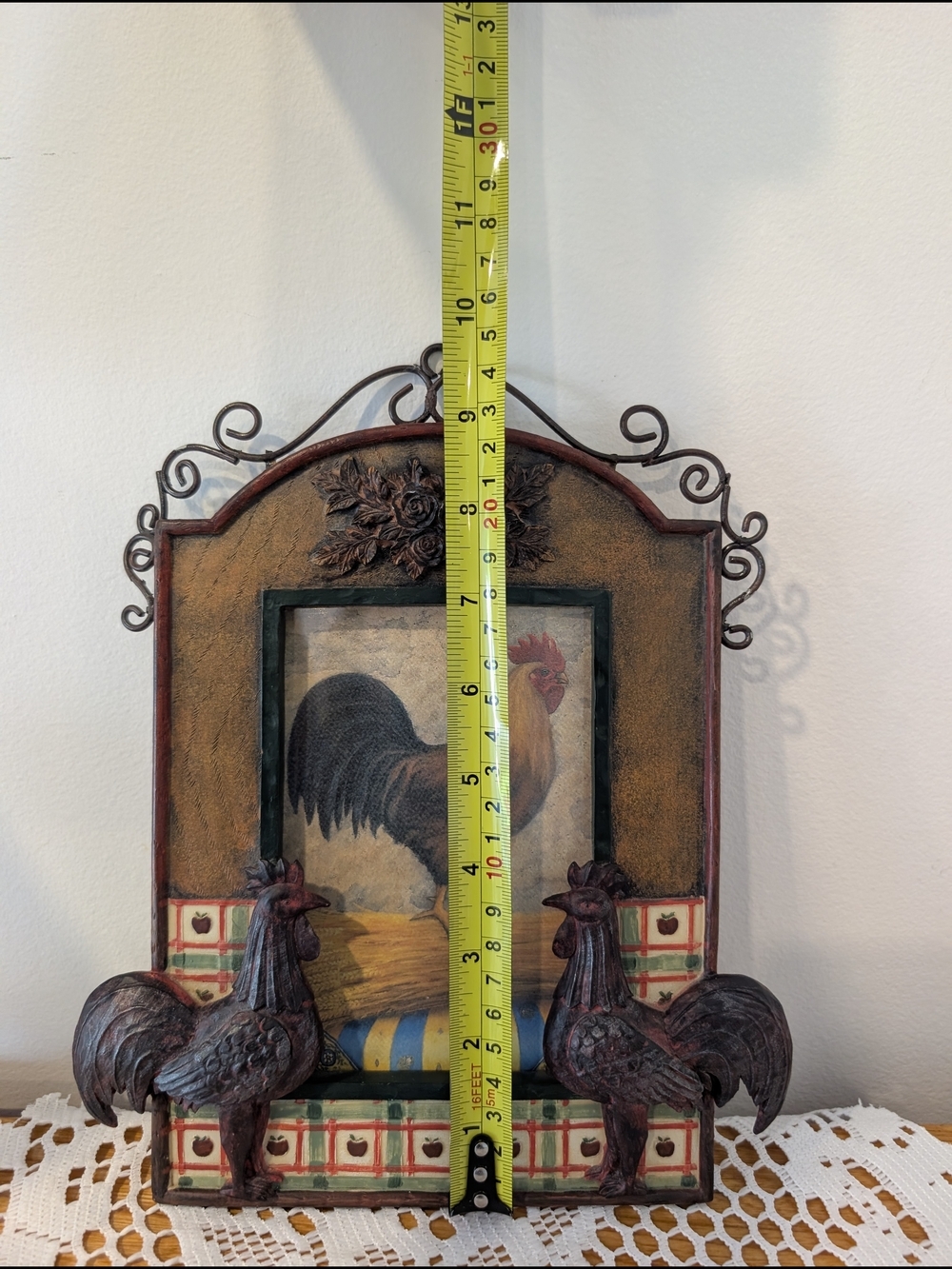 Rustic Rooster Decorative Picture Frame - Red/Brown - Picture 14 of 15